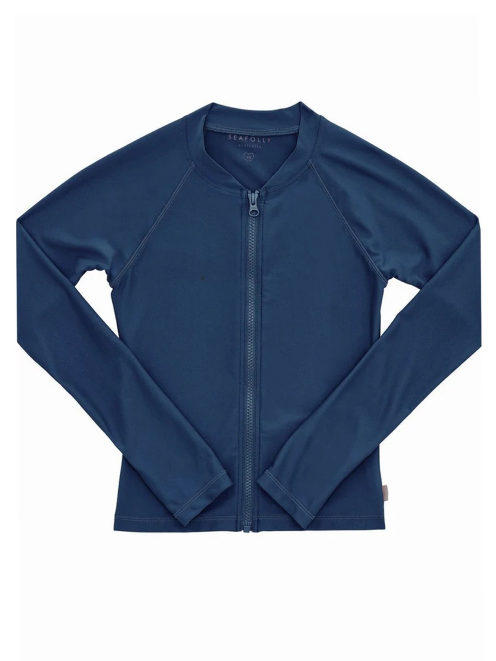 Seafolly Girls UV  Rash Top Indigo Blue Full-Zip Long Sleeve Rash Guard Size 12